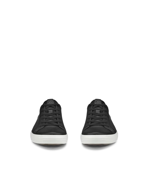 Men's ECCO® Soft 7 Leather Trainer - Black - Front_Pair