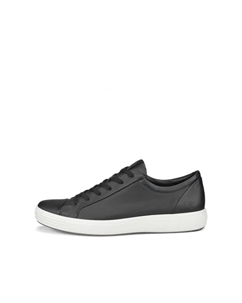 Men's ECCO® Soft 7 Leather Trainer - Black - O