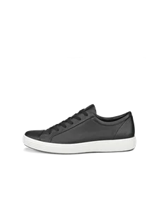 ECCO® Soft 7 Heren leren sneaker - Zwart - O