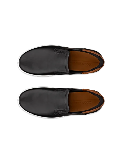 ECCO® Soft 7 sneakers i læder til herrer - Sort - Top_Left_Pair