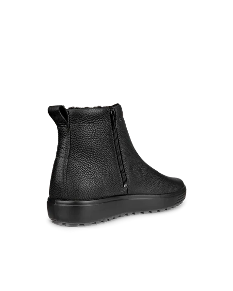 Men's ECCO® Soft 7 TRED Leather Mid-Cut Boot - Black - B