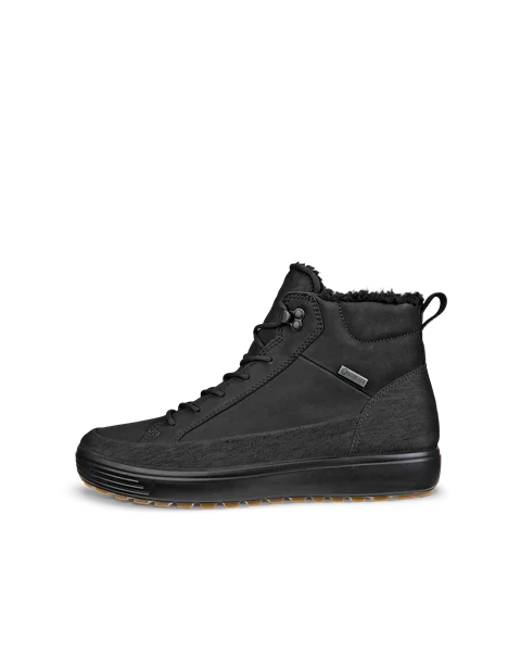 Men's ECCO® Soft 7 Tred Leather Gore-Tex Mid-Cut Boot - Black - O