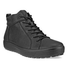 Pánská kožená šněrovací kotníčková obuv ECCO® Soft 7 TRED - Černá - Main