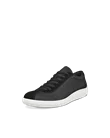 ECCO® Soft Zero Heren leren sneaker - Zwart - M