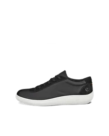 ECCO® Soft Zero Heren leren sneaker - Zwart - O