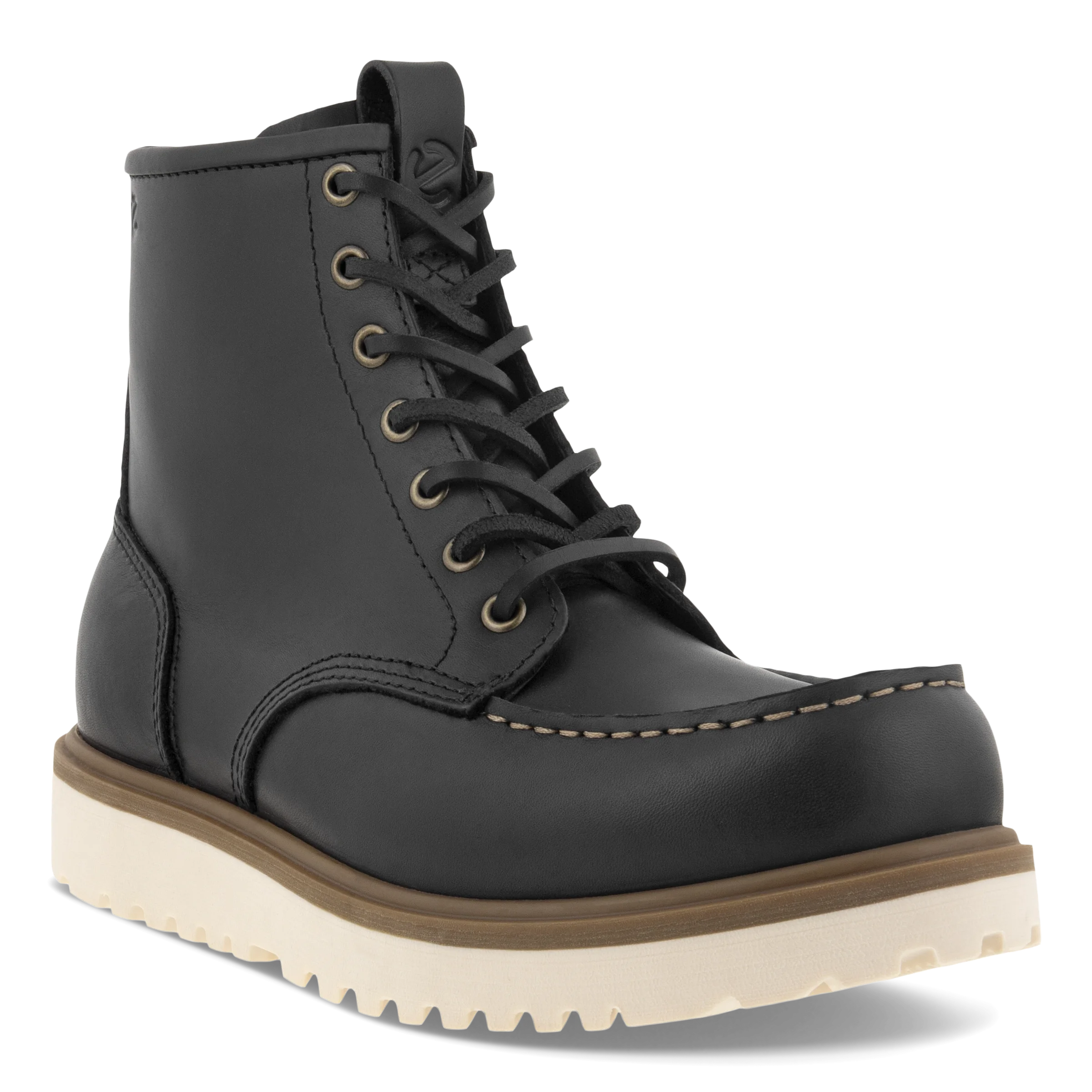 ECCO® Staker moc-toe støvler læder til herrer | Sort
