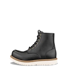 Męskie skórzane buty z ozdobnym szwem ECCO® Staker - Czarny - O