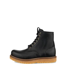 Men's ECCO® Staker Leather Moc-Toe Boot - Black - O