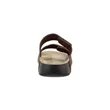Men's ECCO® Cozmo Nubuck Two Strap Sandal - Brown - Heel