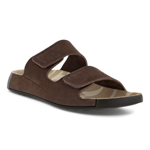 Men's ECCO® Cozmo Nubuck Two Strap Sandal - Brown - Main