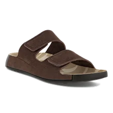 ECCO® Cozmo Heren nubuck sandaal met twee bandjes - Bruin - Main