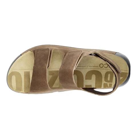 ECCO® Cozmo Heren nubuck sandaal met twee bandjes - Bruin - Top