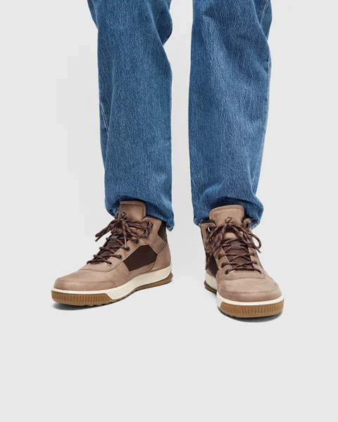 Men's ECCO® Byway Tred Nubuck Outdoor Ankle Boot - Brown - Lifestyle_Image_1
