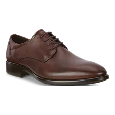 Men's ECCO® Citytray Leather Derby Shoe - Brown - Main