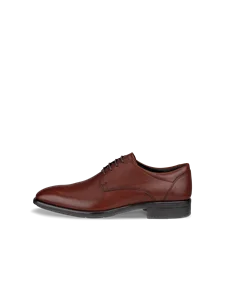Men's ECCO® Citytray Leather Derby Shoe - Brown - O
