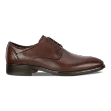 Men's ECCO® Citytray Leather Derby Shoe - Brown - Outside