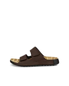 ECCO® Cozmo Heren nubuck sandaal met twee bandjes - Bruin - O