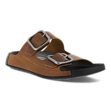 ECCO® Cozmo sandaler i læder med to remme og spænde til herrer - Brun - Main