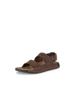 Men's ECCO® Cozmo Nubuck Two Strap Sandal - Brown - M