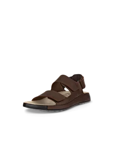 Men's ECCO® Cozmo Nubuck Two Strap Sandal - Brown - M