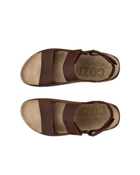 ECCO® Cozmo férfi kétpántos nubukbőr szandál - Barna - Top_Left_Pair