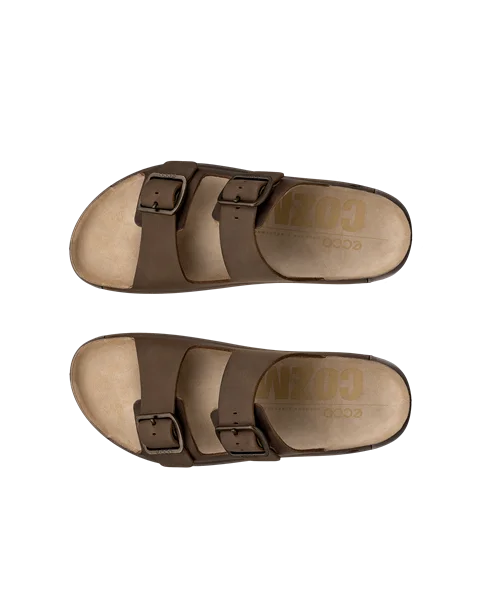 ECCO® Cozmo herre sandal to stropper nubuk - brun - Top_Left_Pair