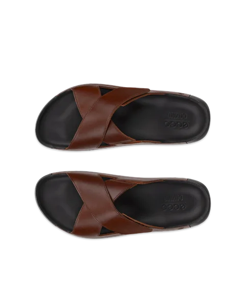 ECCO® Cozmo Herren Lederpantolette - Braun - Top_Left_Pair