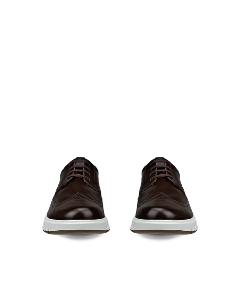 Men's ECCO® GRUUV STUDIO Leather Dress Shoe - Brown - Front_Pair