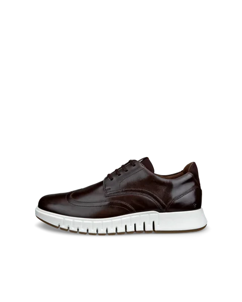 Men's ECCO® GRUUV STUDIO Leather Dress Shoe - Brown - O