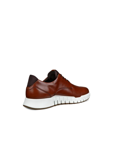 Men's ECCO® Gruuv Studio Leather Trainer - Brown - B