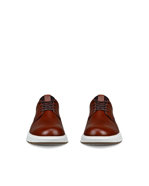 Men's ECCO® Gruuv Studio Leather Trainer - Brown - Front_Pair
