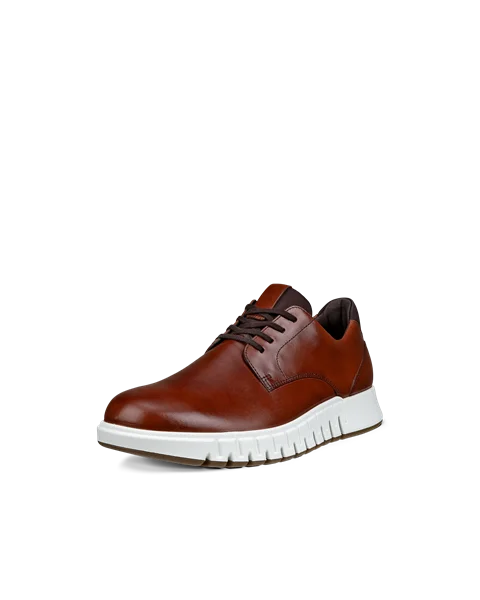 Men's ECCO® Gruuv Studio Leather Trainer - Brown - M