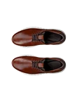 Men's ECCO® Gruuv Studio Leather Trainer - Brown - Top_Left_Pair