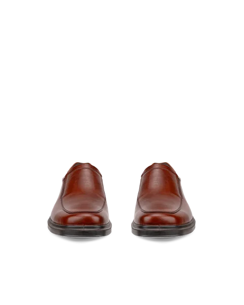 Men's ECCO® Helsinki 2 Leather Slip-On Dress Shoe - Brown - Front_Pair