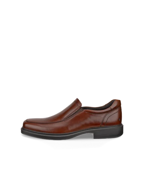 Men's ECCO® Helsinki 2 Leather Slip-On Dress Shoe - Brown - O