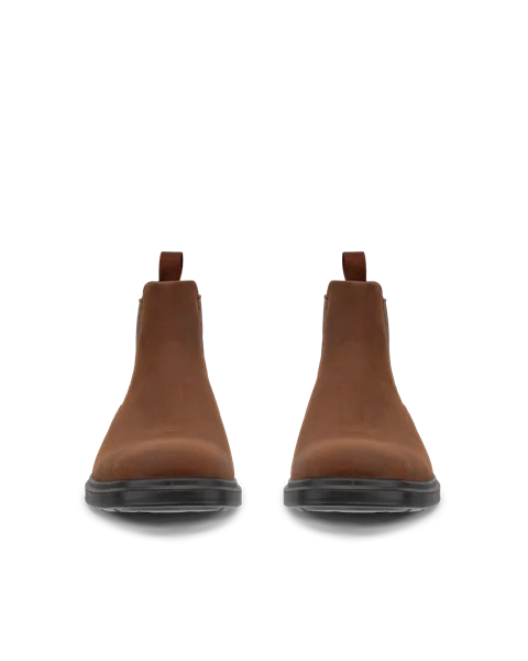 Men's ECCO® Helsinki 2 Nubuck Chelsea Boot - Brown - Front_Pair