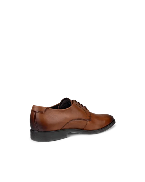 Men's ECCO® Melbourne Leather Derby Shoe - Brown - B