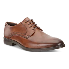Men's ECCO® Melbourne Leather Derby Shoe - Brown - Main