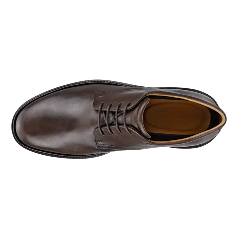 Men's ECCO® Metropole London Leather Derby Shoe - Brown - Top