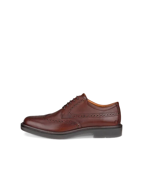 Men's ECCO® Metropole London Leather Brogue Shoe - Brown - O