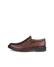 Men's ECCO® Metropole London Leather Slip-On Dress Shoe - Brown - O
