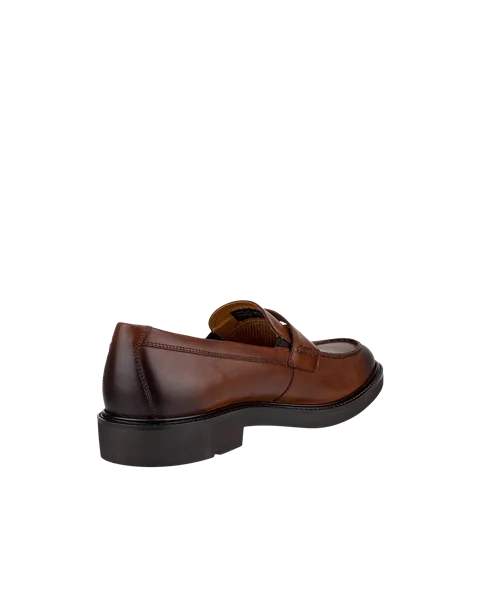 Men's ECCO® Metropole London Leather Moc-Toe Shoe - Brown - B