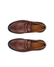 Men's ECCO® Metropole London Leather Moc-Toe Shoe - Brown - Top_Left_Pair