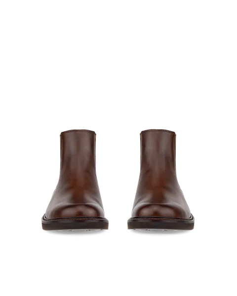 ECCO® Metropole London botte Chelsea en cuir pour homme - Marron - Front_Pair