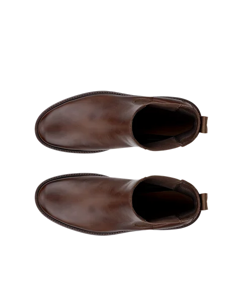 Men's ECCO® Metropole London Leather Chelsea Boot - Brown - Top_Left_Pair