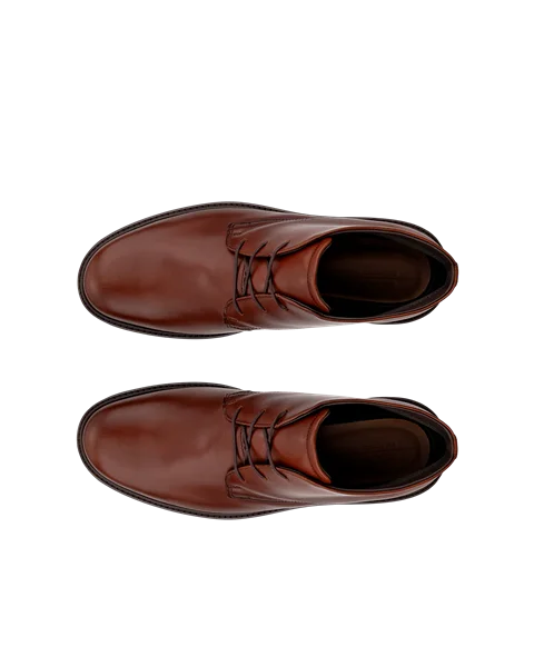 Men's ECCO® Metropole London Leather Chukka Boot - Brown - Top_Left_Pair
