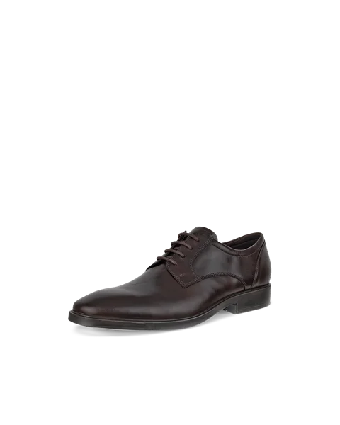 Men's ECCO® Metropole Milan Leather Derby Shoe - Brown - M