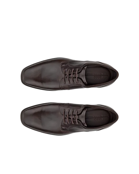 Men's ECCO® Metropole Milan Leather Derby Shoe - Brown - Top_Left_Pair