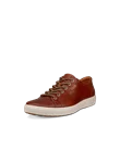 Men's ECCO® Soft 7 Leather Trainer - Brown - M