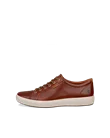 Men's ECCO® Soft 7 Leather Trainer - Brown - O